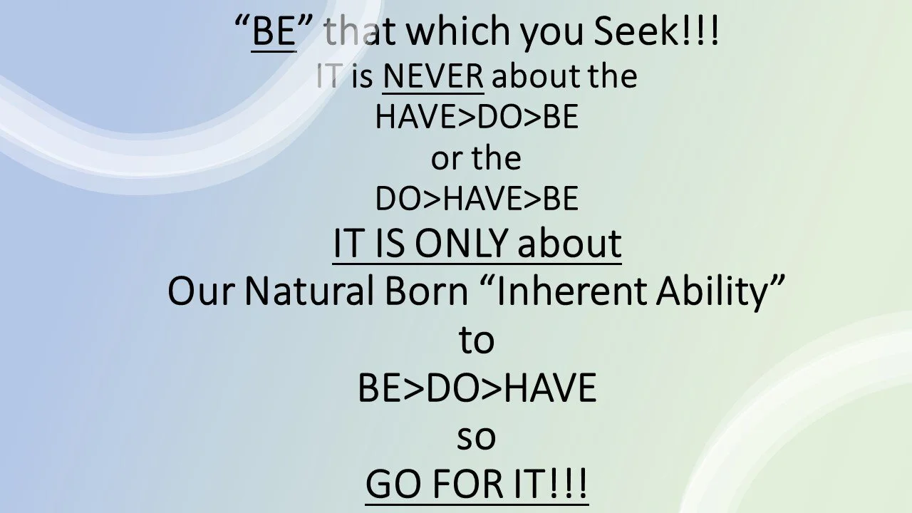 You are currently viewing – “Who do you get to “BE”? –